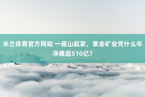 米兰体育官方网站 一座山起家，紫金矿业凭什么年净赚超510亿？